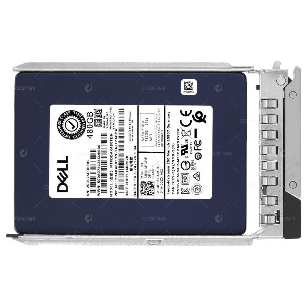 D35F3 G14  DELL SSD 480GB SATA 6G 2.5" SFF FOR DELL POWEREDGE G14